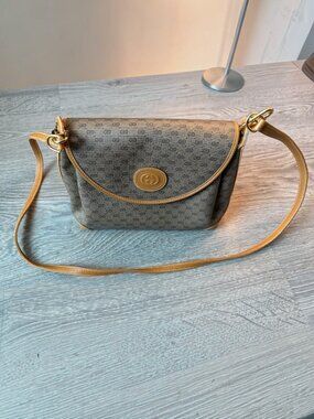 Gucci Vintage Micro GG Coated Canvas Crossbody Bag